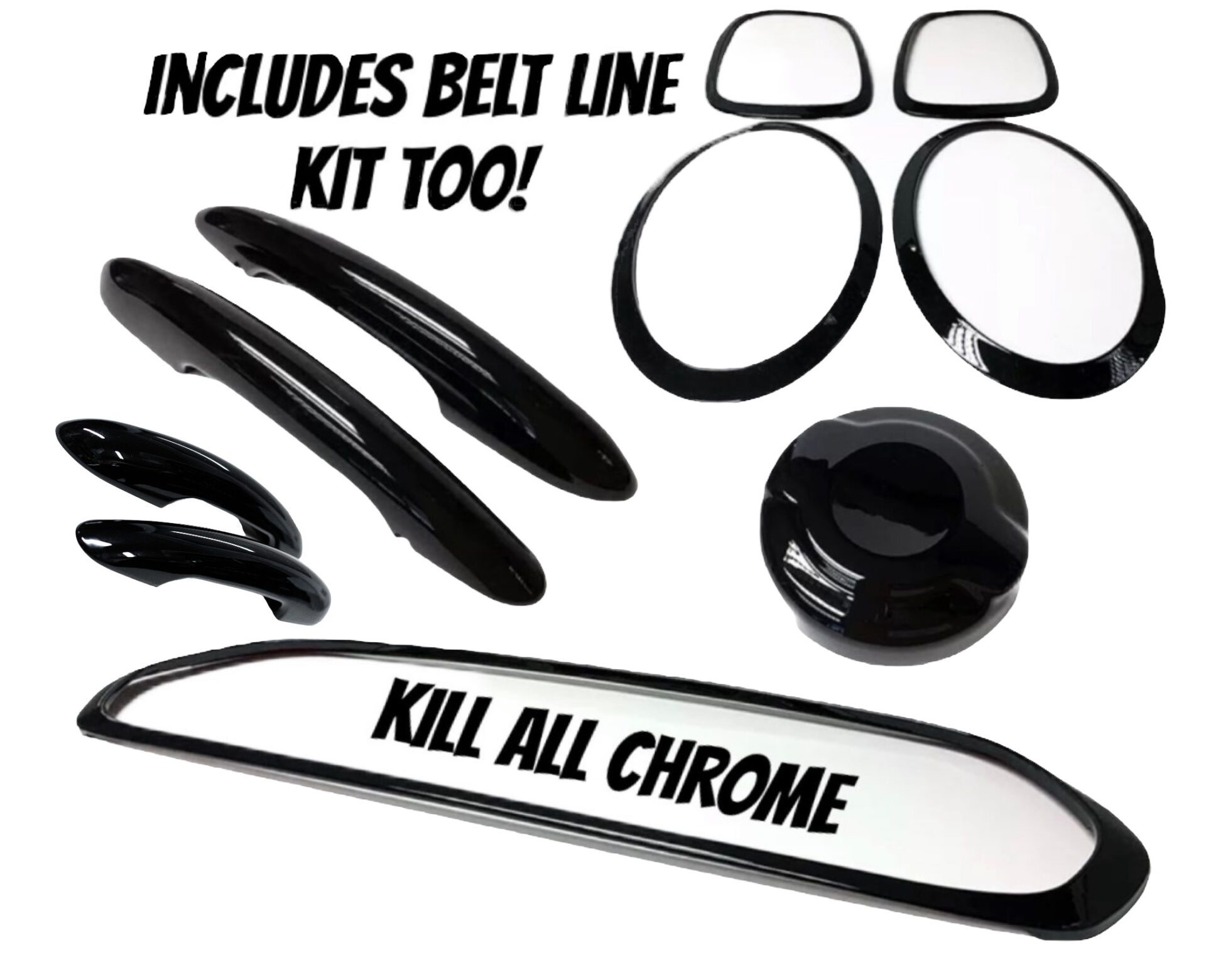 MINI F55 5 Door Black Out / De Chrome Kit – Kill All Chrome Kit –  KillAllChrome®