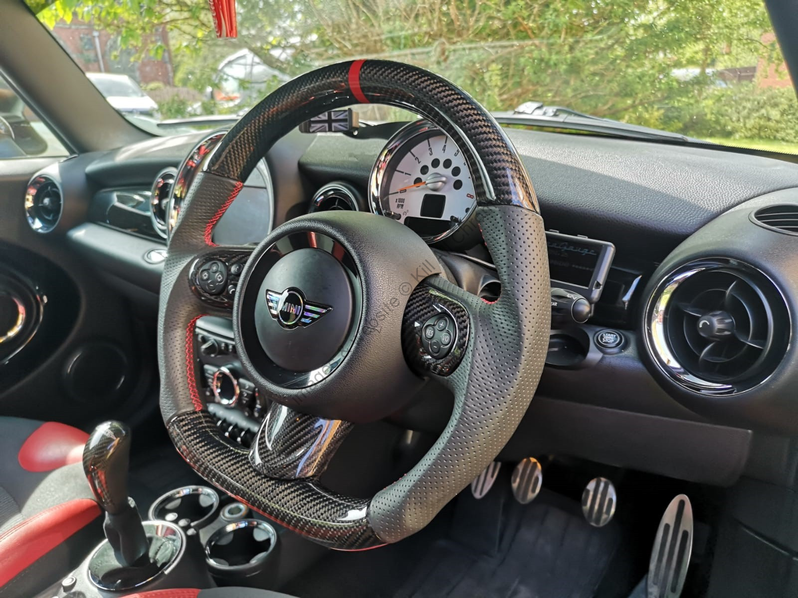 Gen 2 - MINI Carbon Fibre Steering Wheel Trim Spoke Covers - R55 R56 R57  R58 R59 R60 R61