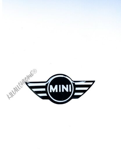 MINI R50 R52 R53 Cooper S JCW Steering Wheel De-Chrome Badge Gel Overlay GB Grey