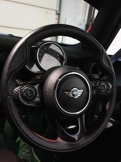 Carbon Style ABS Steering Wheel Cover Trim fit for Mini Cooper F54 F56 F57 F60 