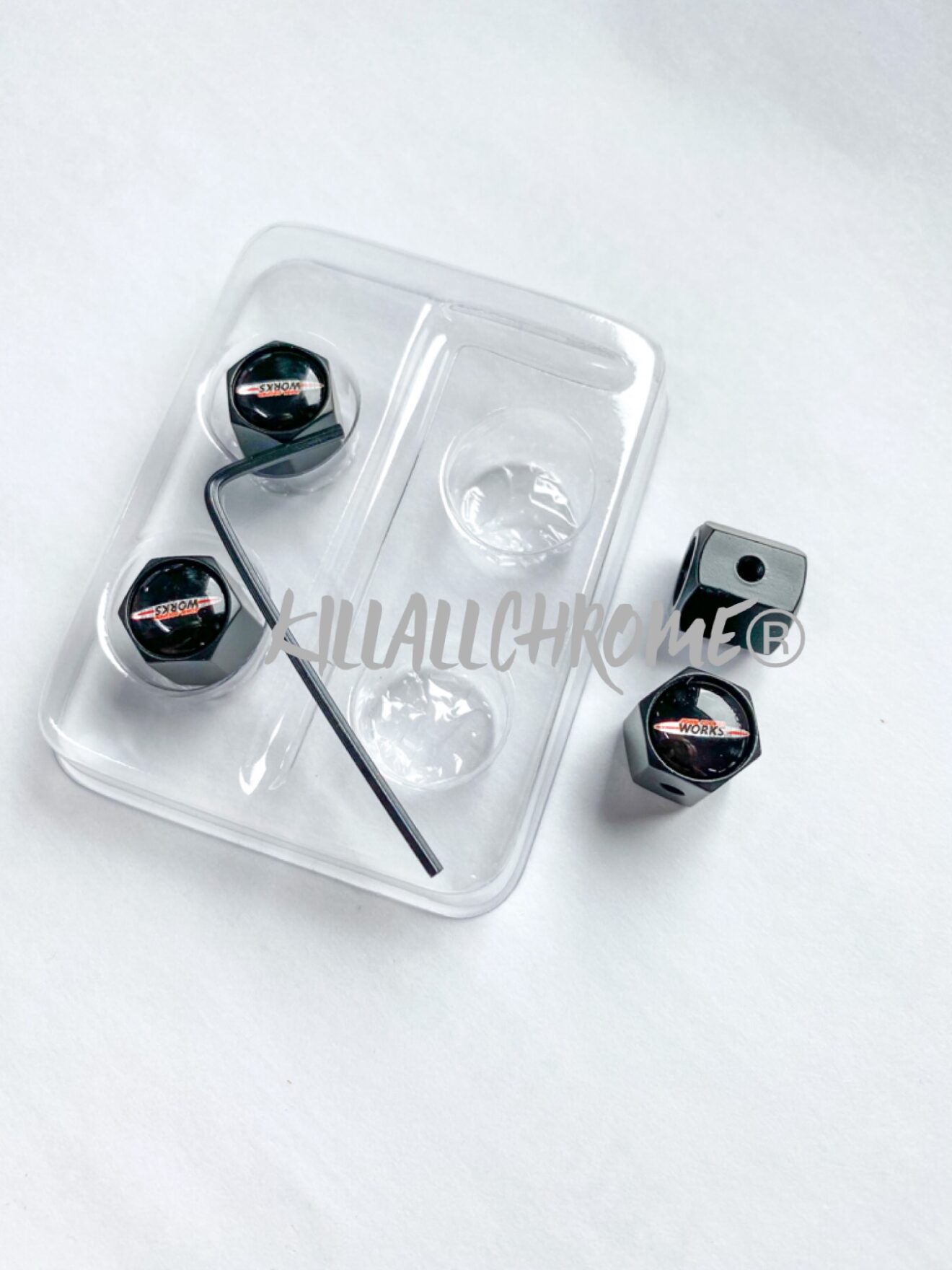 MINI JCW DUST CAPS ANTI THEFT KillAllChrome®