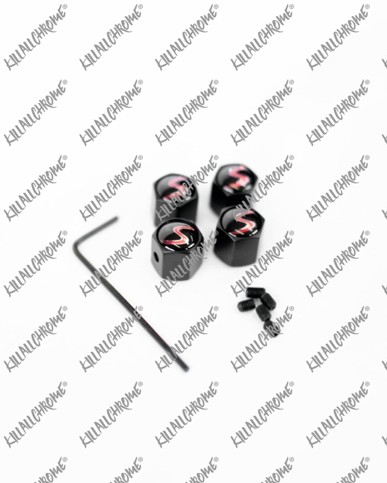MINI Cooper S Black Anti Theft Dust Caps KillAllChrome®