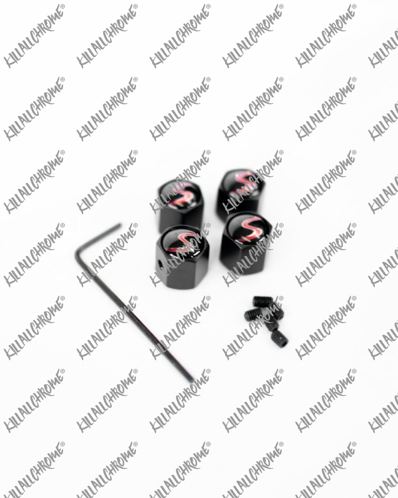 MINI Cooper S Black Anti Theft Dust Caps KillAllChrome®