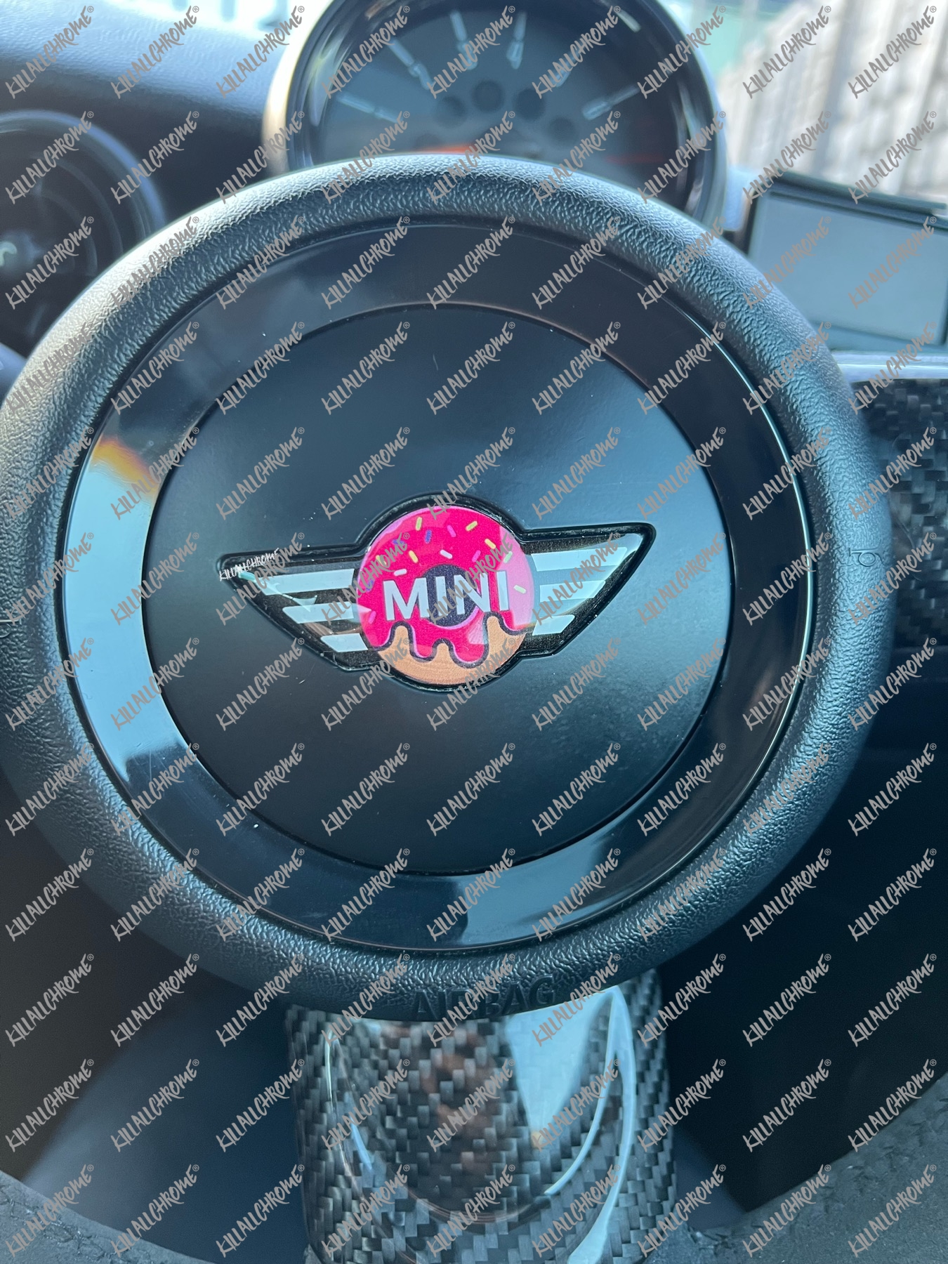 MINI Steering Wheel Badge Gel Sticker - Doughnut