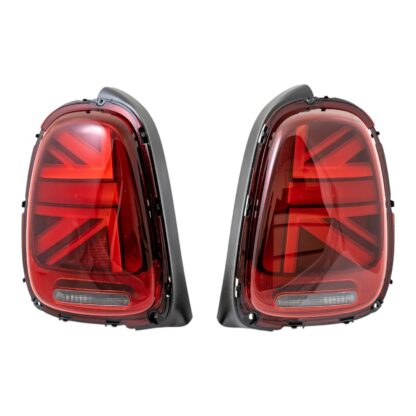 MINI GP3 F56 Union Jack Red Black Line Tinted Tail Lights 63219465869, 63219465870 GENUINE MINI OEM