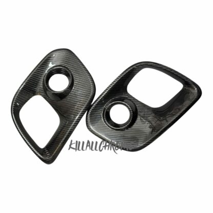 Abarth Front Fog Light Covers Series 4 500 595 695 Genuine Carbon Fibre PAIR