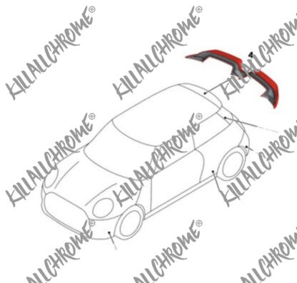 MINI F66 Chili Red Rear Spoiler Genuine Part Number 5125B3A341 - Image 2