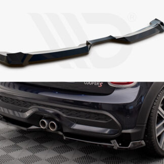 Central Rear Splitter Diffuser Mini Cooper S F56 Facelift Maxton Design Gloss Black LCI2