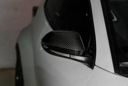 Gr Yaris MK1 Genuine Carbon Fibre Mirror Covers Black Normal Twill - Image 2