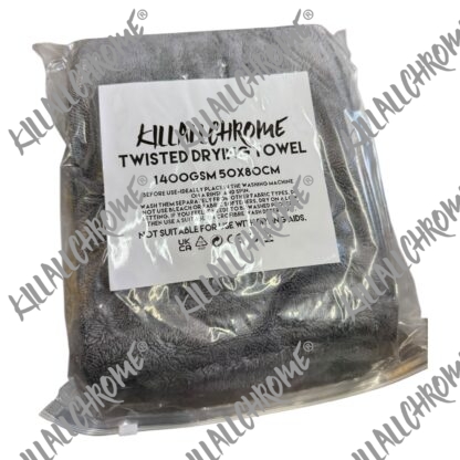 KillAllChrome Korean Design Microfibre Car Drying Towel 1400GSM Super Absorbent 80x50cm