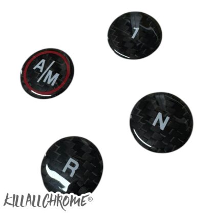Abarth Auto Gear Button Covers Carbon Fibre Automatic Models 500 595 695 4 Piece - Image 6