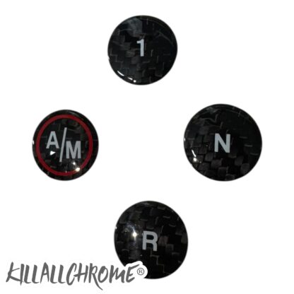 Abarth Auto Gear Button Covers Carbon Fibre Automatic Models 500 595 695 4 Piece - Image 5