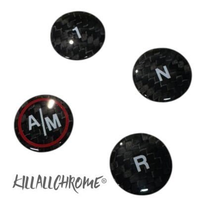 Abarth Auto Gear Button Covers Carbon Fibre Automatic Models 500 595 695 4 Piece