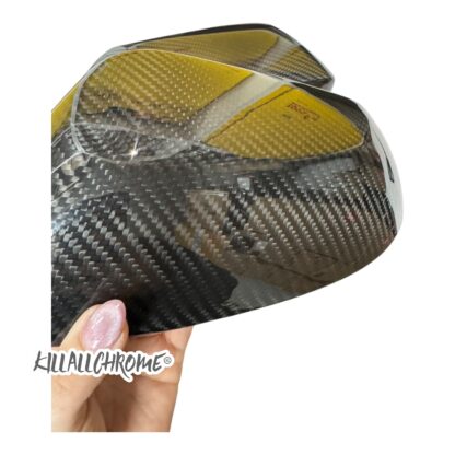 Gr Yaris MK1 Genuine Carbon Fibre Mirror Covers Black Normal Twill - Image 4