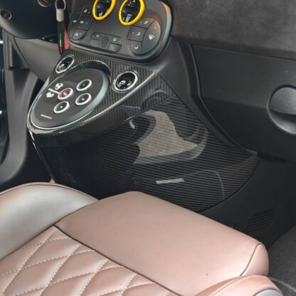 Abarth Lower Gear Surround Trim 2 Piece Genuine Carbon Fibre Cover Series 4 Restyling - Image 3