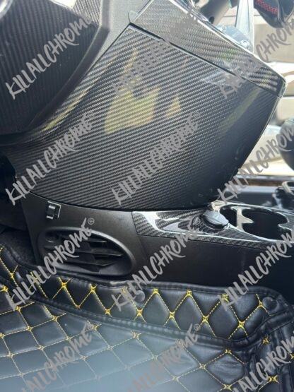 Abarth Lower Gear Surround Trim 2 Piece Genuine Carbon Fibre Cover Series 4 Restyling - Image 6