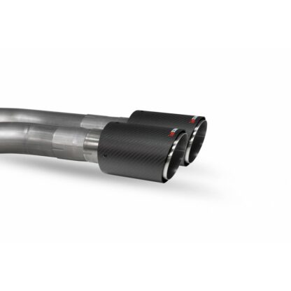 Scorpion Non Resonated Cat Back Exhaust with Carbon Ascari Tips SMNS020CF – F55 MINI Non GPF - Image 3