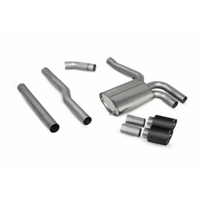Scorpion Non Resonated Cat Back Exhaust with Carbon Ascari Tips SMNS020CF – F55 MINI Non GPF - Image 4