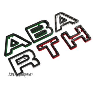 Abarth Series 4 Front Grill Lettering Clip On 500 595 695 Letters Grill Series 4 Restyling - Real Carbon Fibre