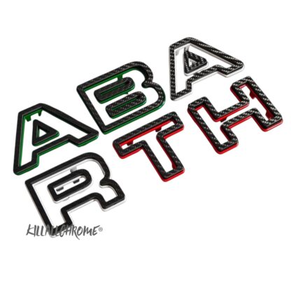 Abarth Series 4 Front Grill Lettering Clip On 500 595 695 Letters Grill Series 4 Restyling - Real Carbon Fibre
