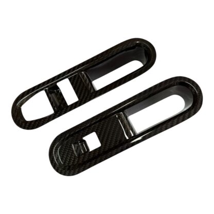 MINI J01 J05 Window Switch Surround Covers Genuine Carbon Fibre Black (PAIR)