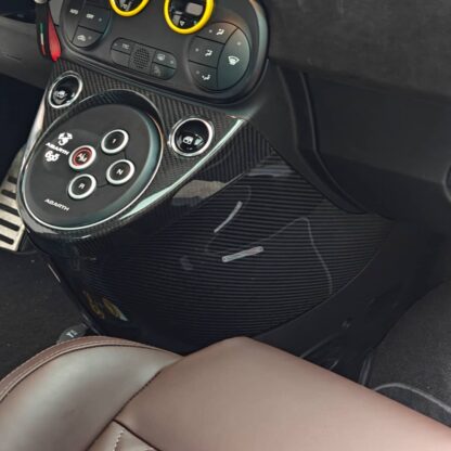 Abarth Lower Gear Surround Trim 2 Piece Genuine Carbon Fibre Cover Series 4 Restyling - Image 2