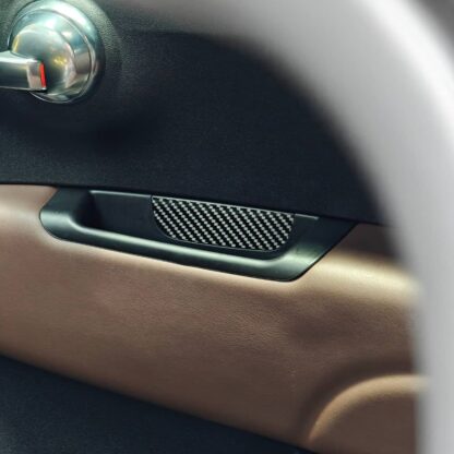 Abarth Door Storage Grab Handle Insert Sticker Genuine Carbon Fibre - Image 2