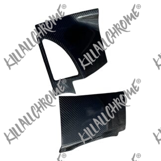 Abarth OBD Port Cover Genuine Carbon Fibre Black Glossy Twill 2 Piece - Right Hand Drive ONLY
