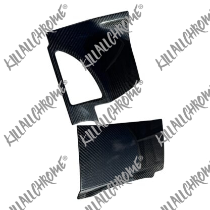 Abarth OBD Port Cover Genuine Carbon Fibre Black Glossy Twill 2 Piece - Right Hand Drive ONLY