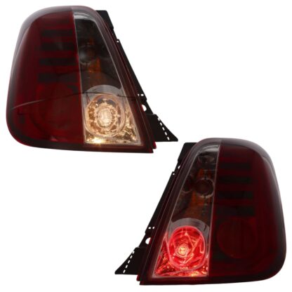Abarth LED Rear Tail Lights Series 3 Junyan Replacement Plug + Play Clear Red - Image 2