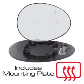 Wing Mirror Glass MINI R56 2006-2014 Chrome Heated Aspherical Drivers Side