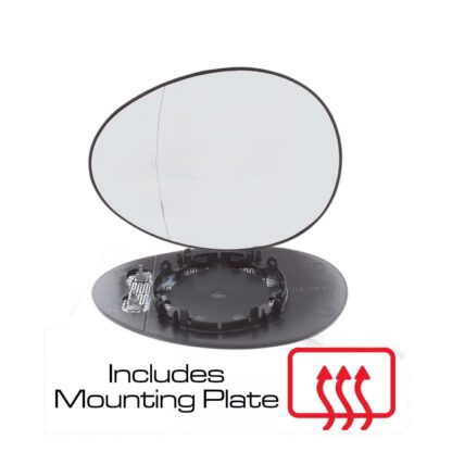 Wing Mirror Glass MINI R56 2006-2014 Chrome Heated Aspherical Passenger Side