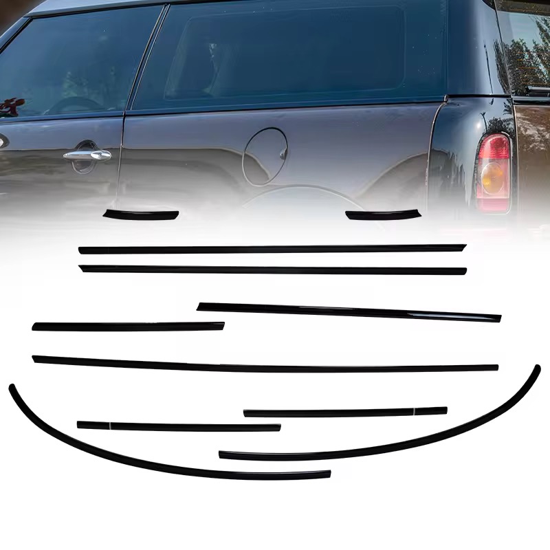 Stick On Black Gloss Strips for MINI R55 Clubman Belt Line 2007 - 2013 Beltline