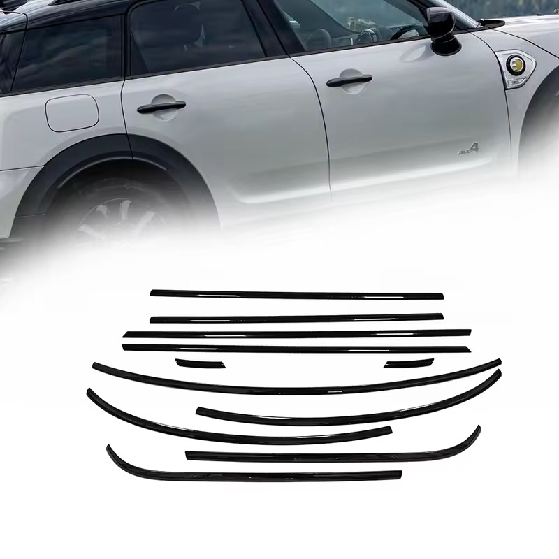 For MINI F60 Countryman Stick On Black Gloss Strips for Belt Line 2014-2023 Beltline