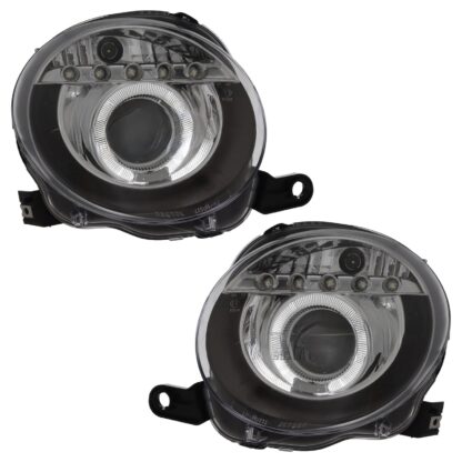 Fiat 500 2008-2015 and Abarth 2015-2016 Upgrade Headlights Black Inner LED DRL Projector Xenon Look 595 - Image 3