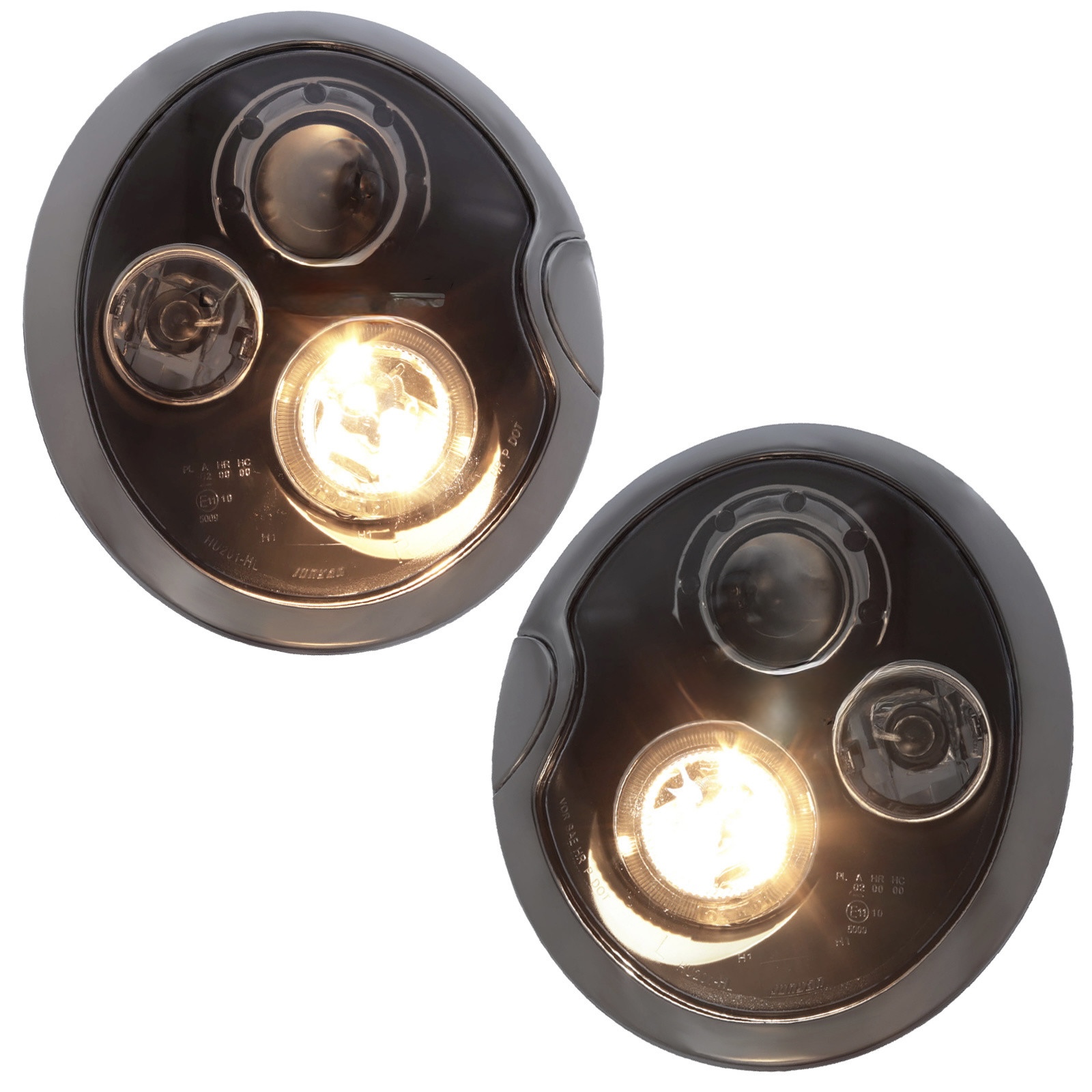 For BMW Mini R50 R53 2001-2004 Upgrade Headlights Black Inner LED Angel Eye Halo Projector Xenon Look RHD - Image 3