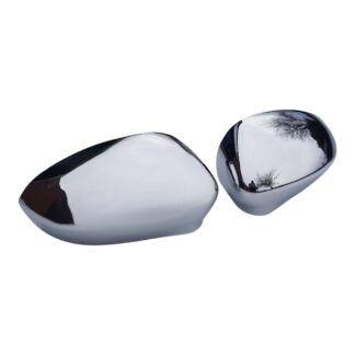 For Abarth 500 595 695 2007-> Door Wing Mirror Cover Cap Case Shiny Chrome Pair Left Right