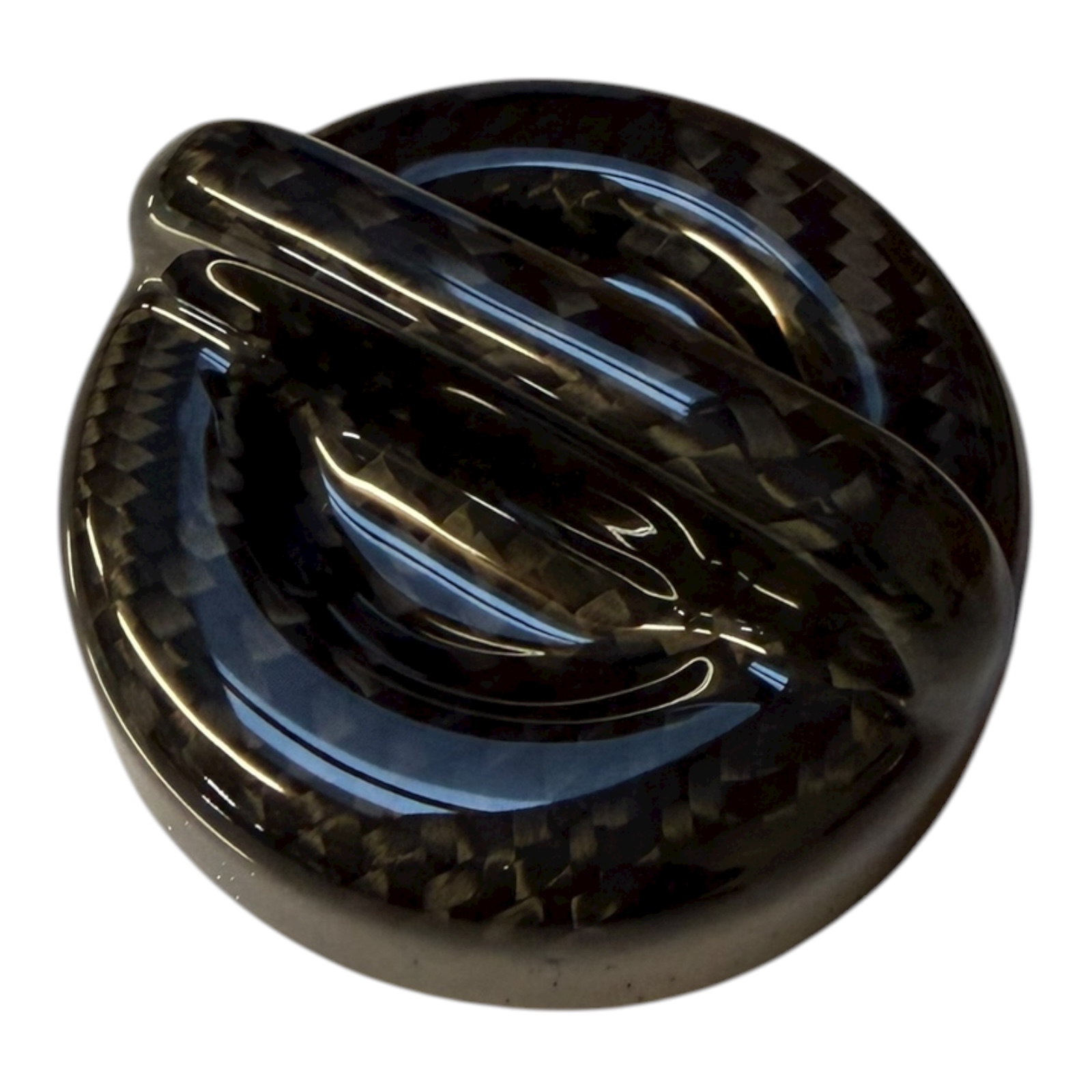 For Abarth 500 595 695 Real Carbon Fibre Oil Filler Cap Cover Black Glossy - Image 2