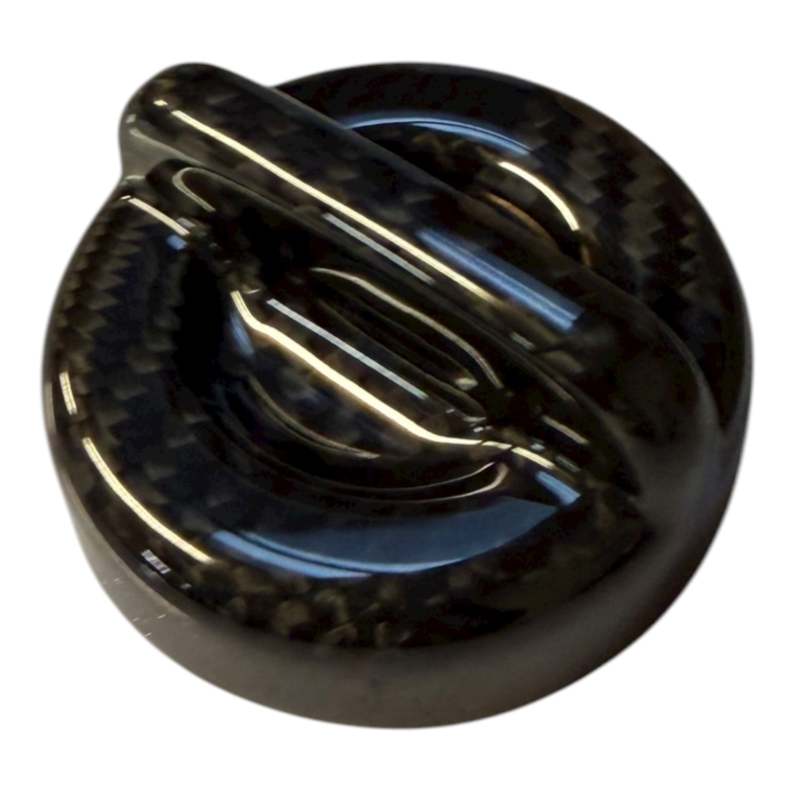 For Abarth 500 595 695 Real Carbon Fibre Oil Filler Cap Cover Black Glossy